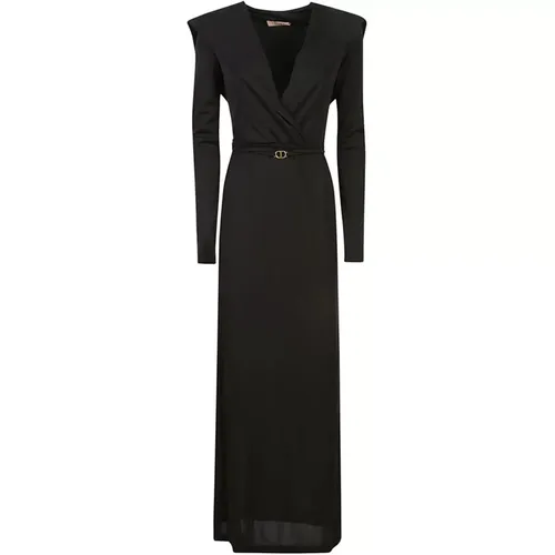 Elegant V-Neck Maxi Dress in , female, Sizes: XS - Twinset - Modalova