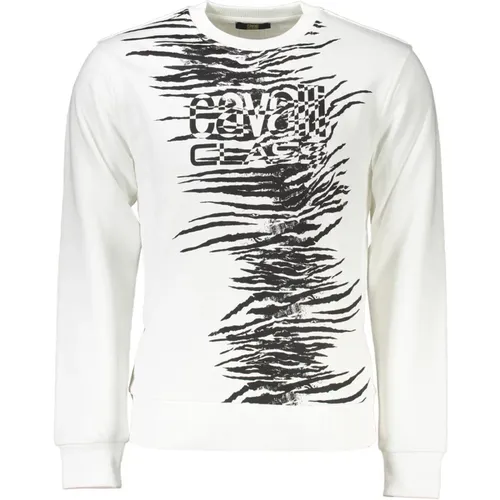 Weißer Sweatshirt mit Druck und Langen Ärmeln - Cavalli Class - Modalova