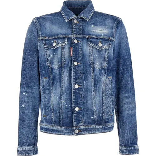 Stylische Jeansjacke , Herren, Größe: 2XL - Dsquared2 - Modalova