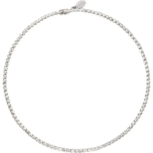 Crystal Necklace with Metal and Rhinestones , female, Sizes: ONE SIZE - Max Mara Weekend - Modalova