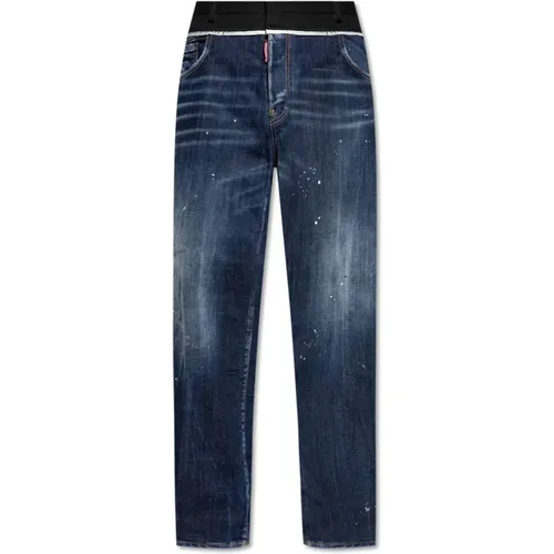 Jeans aus kombinierten Materialien , Herren, Größe: 2XL - Dsquared2 - Modalova