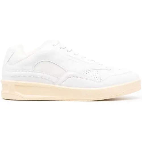 Weiße Leder Low Top Sneakers , Herren, Größe: 40 EU - Jil Sander - Modalova