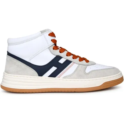 White Leather High Top Sneakers , male, Sizes: 8 UK, 8 1/2 UK - Hogan - Modalova