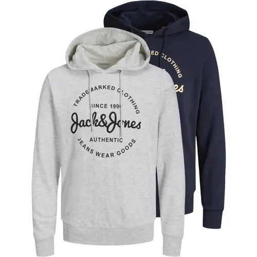 Wald Hoodie Pack Logo Print , Herren, Größe: M - jack & jones - Modalova