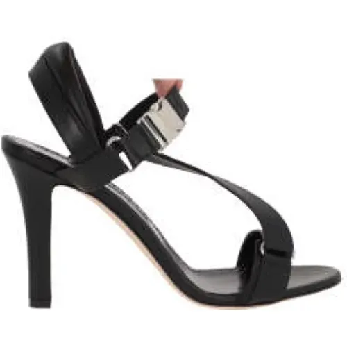 Leather Sandals with Almond Toe and Ankle Strap , female, Sizes: 7 UK, 3 UK - Manolo Blahnik - Modalova