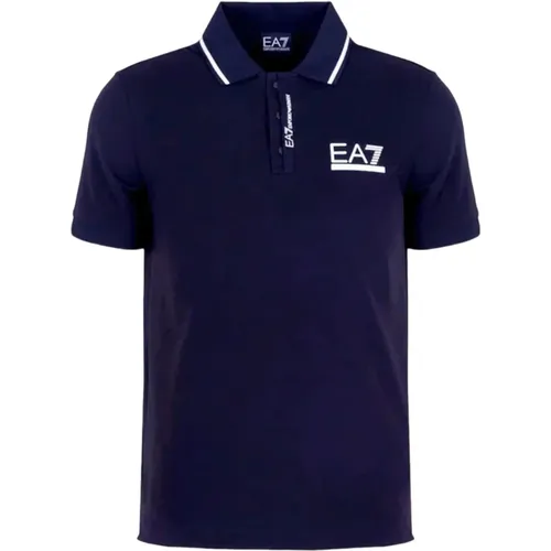 Stretch Pique Polo Shirt , Herren, Größe: L - Emporio Armani EA7 - Modalova