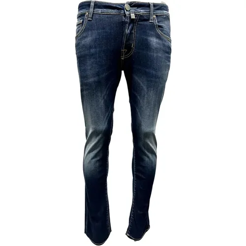 Türkis Label Slim Dunkel Gewaschene Jeans , Herren, Größe: W37 - Jacob Cohën - Modalova