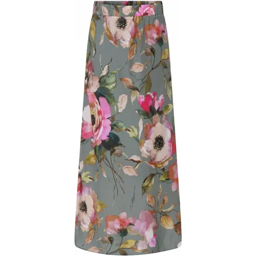 Floral Bias Cut Long Skirt , female, Sizes: 3XL, S, XS, M, 2XS, XL, 2XL - Gustav - Modalova