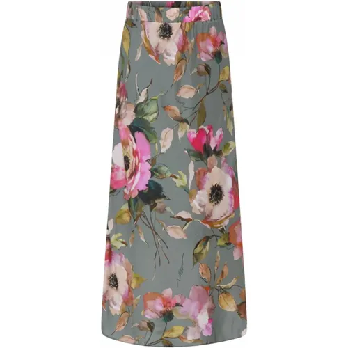 Floral Bias Cut Long Skirt , female, Sizes: S, M - Gustav - Modalova