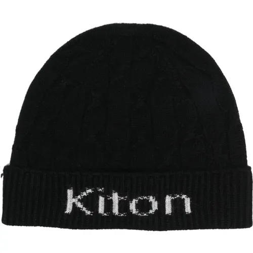 Intaria Knit Logo Beanie , male, Sizes: ONE SIZE - Kiton - Modalova