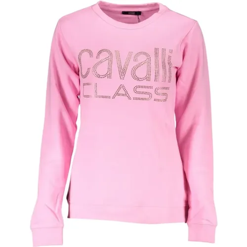 Rosa Sweatshirt with Rhinestone Logo , female, Sizes: XS, XL, S, M, L, 2XL - Cavalli Class - Modalova