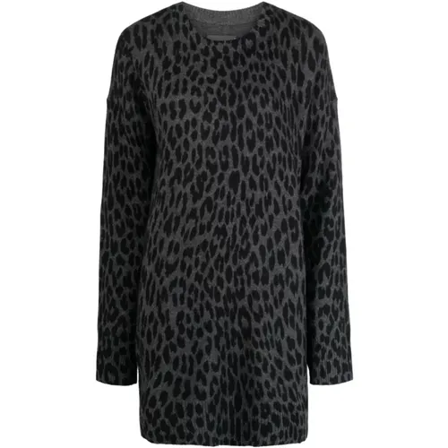 Charcoal Leo Print Top , female, Sizes: XS - Zadig & Voltaire - Modalova