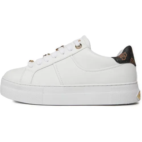Womens Eco-Leather Sneakers with Contrasting Details , female, Sizes: 3 UK - Guess - Modalova