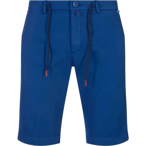 Blaue Seiden-Bermuda-Shorts aus Baumwolle - Kiton - Modalova