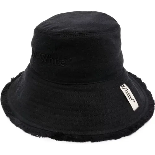 Fringed Brim Cotton Hat , female, Sizes: S - Off White - Modalova
