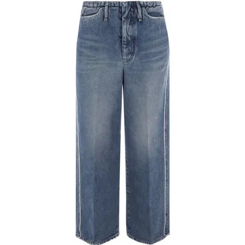 Cropped Denim Jeans with Contrast Piping , female, Sizes: W31, W25 - Tanaka - Modalova