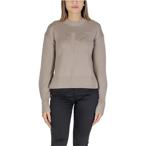 Intarsia Loose Pullover Herbst/Winter Kollektion , Damen, Größe: S - Calvin Klein Jeans - Modalova