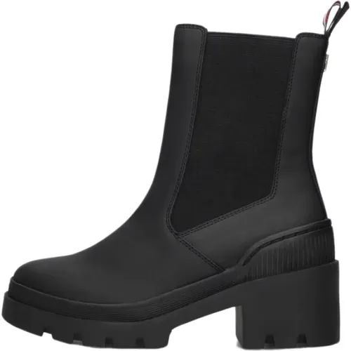 Gummierter Mittelhoher Chelsea-Stiefel - Tommy Hilfiger - Modalova