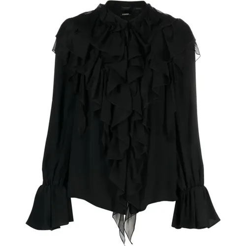 Schwarze Sweatshirts für Damen Aw23 , Damen, Größe: M - pinko - Modalova