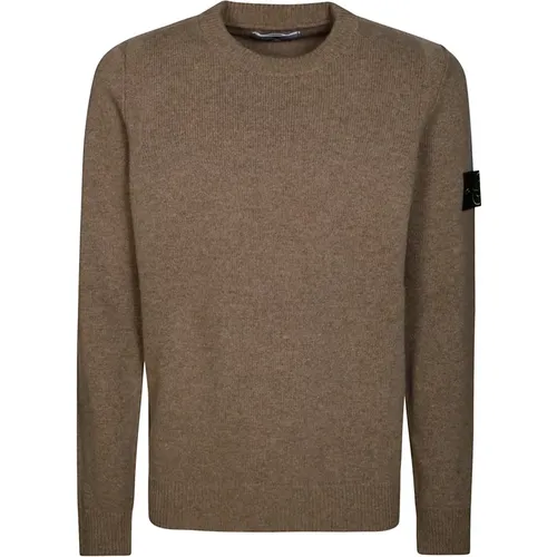 Lambswool Crew Neck Sweater , Herren, Größe: M - Stone Island - Modalova