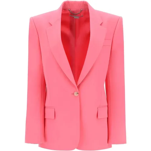 Blazer aus verantwortlicher Wolle mit Ein-Knopf-Verschluss , Damen, Größe: 2XS - Stella Mccartney - Modalova