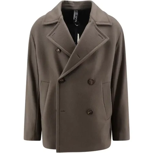 Grey Double-Breasted Wool Coat Aw23 , male, Sizes: XL - Hevo - Modalova