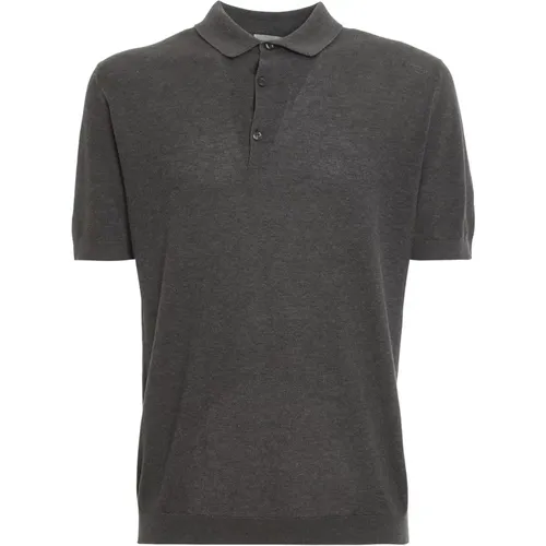 Graues Piqué Poloshirt , Herren, Größe: S - John Smedley - Modalova