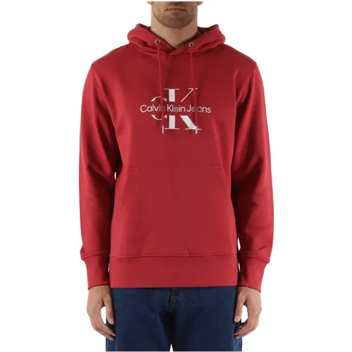 Cotton sweatshirt with front logo print , male, Sizes: M, L, S, XL, 2XL - Calvin Klein Jeans - Modalova