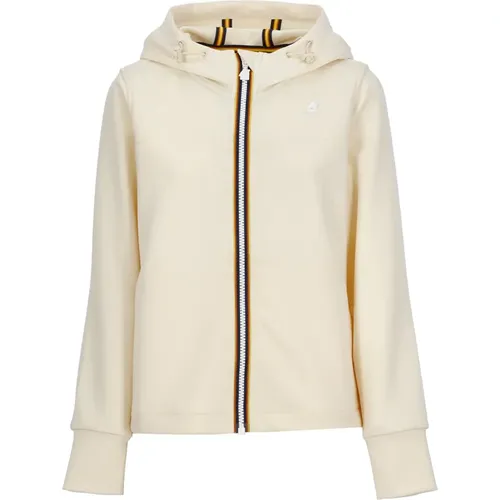 Ivory Tech Stoffjacke mit Kapuze , Damen, Größe: S - K-way - Modalova