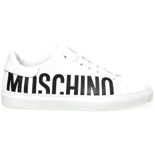 Weiße Logo-Sneakers , Herren, Größe: 42 EU - Moschino - Modalova