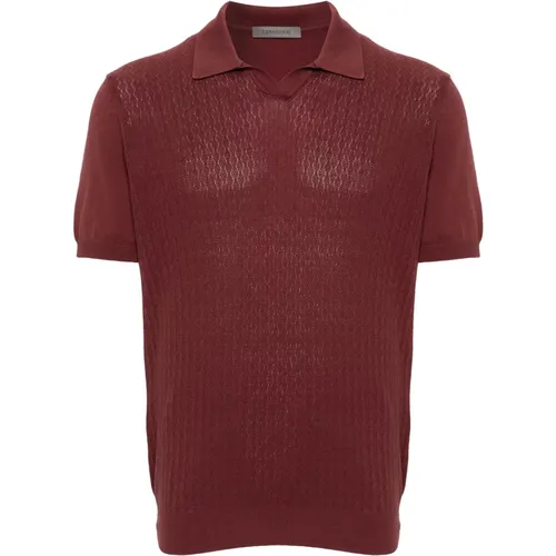 Casual Polo Shirt aus Grauer Baumwolle , Herren, Größe: L - Corneliani - Modalova