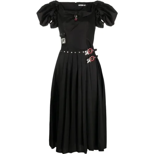 Organic Cotton Kilt Dress with Studs and Jewel Buckles , female, Sizes: XS - Chopova Lowena - Modalova