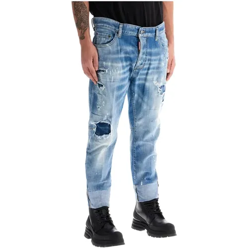 Zerstörte Gekürzte Matrosenhosen , Herren, Größe: XL - Dsquared2 - Modalova