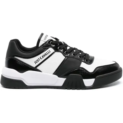 Sneakers with Patent, Python PU, Embossed Leather , male, Sizes: 10 UK, 8 UK, 7 UK, 11 UK, 6 UK, 9 UK - Just Cavalli - Modalova