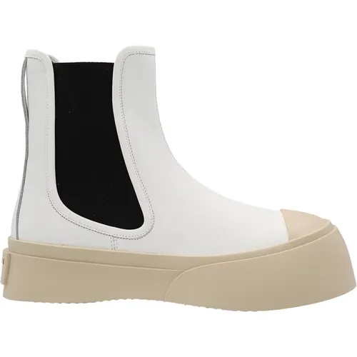 Weiße Leder Stiefeletten Marni - Marni - Modalova