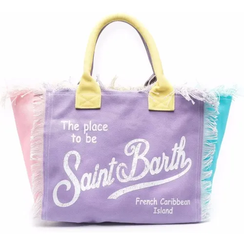 Panelled Fringed Circular Top Handle Bag , female, Sizes: ONE SIZE - MC2 Saint Barth - Modalova