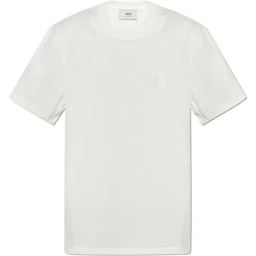 T-Shirt mit geprägtem Logo , Herren, Größe: M - Ami Paris - Modalova