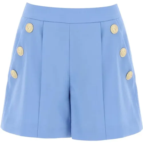 Embossed Button Shorts With , female, Sizes: XS, S - Balmain - Modalova