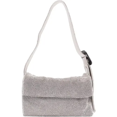 Crystal-Embellished Silver Tote Bag , female, Sizes: ONE SIZE - Benedetta Bruzziches - Modalova