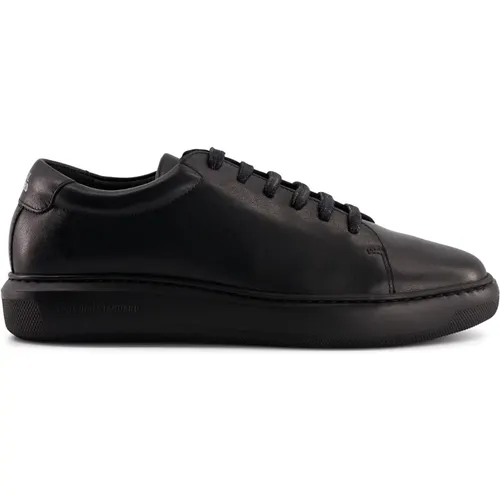 Handgefertigte Schwarze Monochrome Sneakers , Herren, Größe: 43 EU - National Standard - Modalova