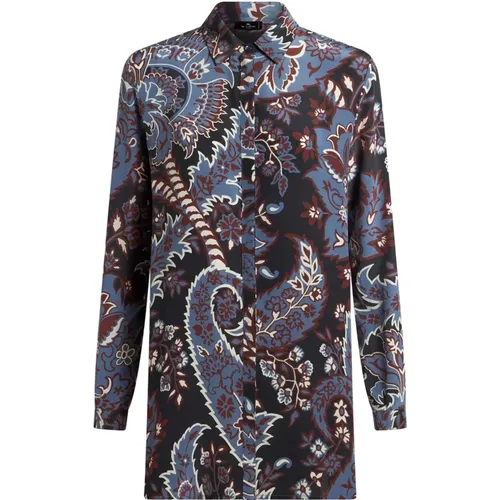 Casual Long Sleeve Multicolour Silk Shirt , female, Sizes: L, XL - ETRO - Modalova