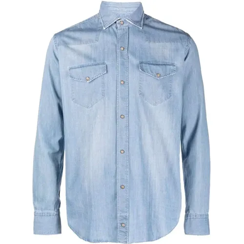 Clic Chambray Denim Shirt , male, Sizes: 2XL, XL - Eleventy - Modalova