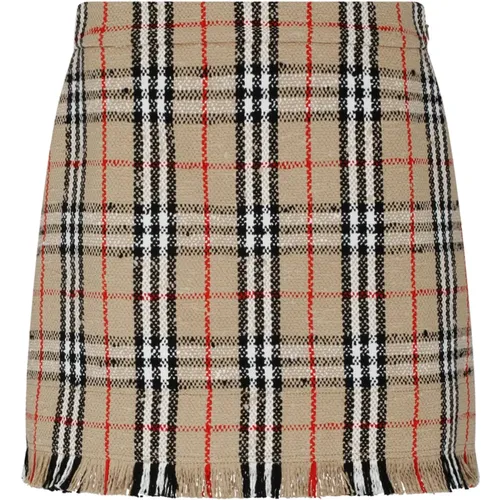 Vintage Check Bouclé Minirock , Damen, Größe: 2XS - Burberry - Modalova