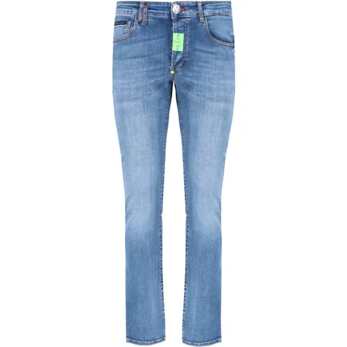 Slim Fit Blaue Denim Jeans , Herren, Größe: W30 - Philipp Plein - Modalova