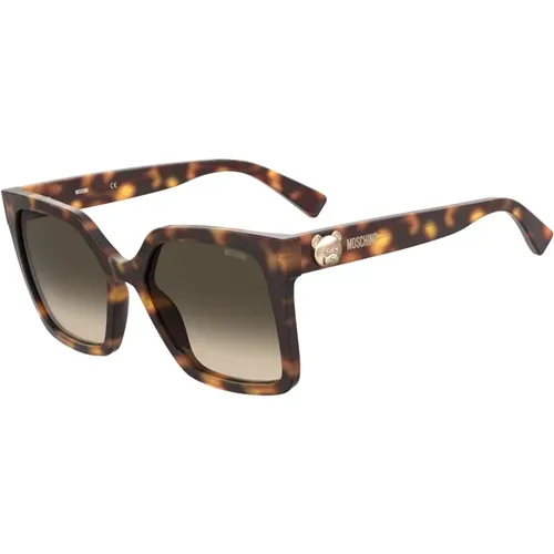 Havana Sonnenbrille mit Braunen Shaded Gläsern , Damen, Größe: 55 MM - Moschino - Modalova