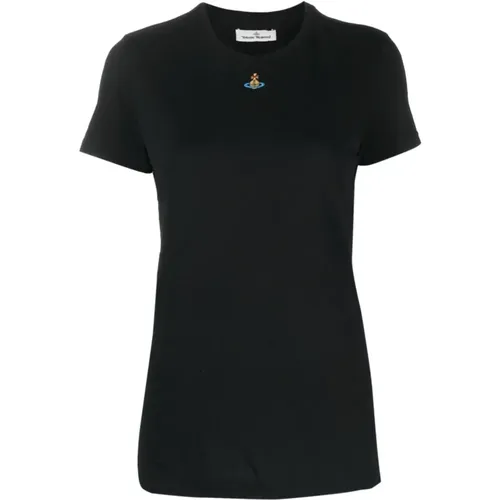 Orb Logo Cotton T-Shirt , female, Sizes: XL - Vivienne Westwood - Modalova