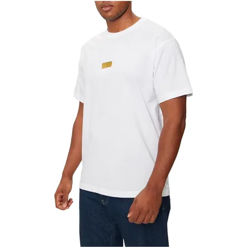 Weißes T-Shirt mit klassischem Logo , Herren, Größe: XL - Versace Jeans Couture - Modalova