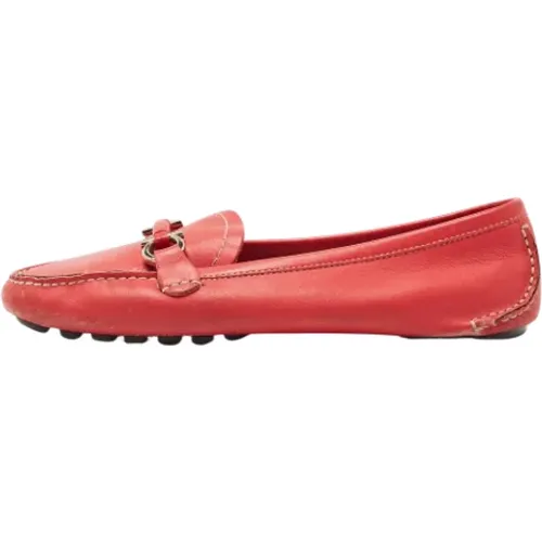 Pre-owned Leather flats , female, Sizes: 4 1/2 UK - Salvatore Ferragamo Pre-owned - Modalova