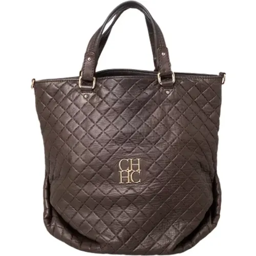Pre-owned Leather totes , female, Sizes: ONE SIZE - Carolina Herrera Pre-owned - Modalova