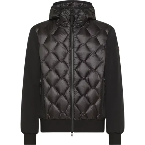 Geometric Quilted Bomber Jacket with Hood , male, Sizes: XL, S, L, M - Peuterey - Modalova